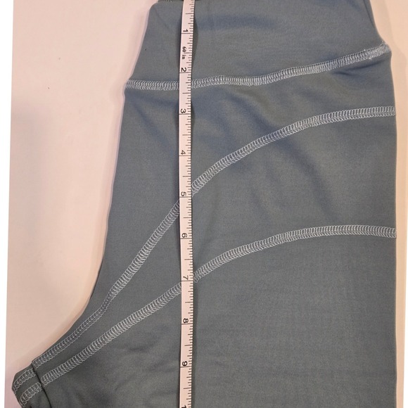 PrettyLittleThing PLT Sport Steel Blue Contrast Stitch Gym Leggings US 4 CMQ2790 - Picture 7 of 9